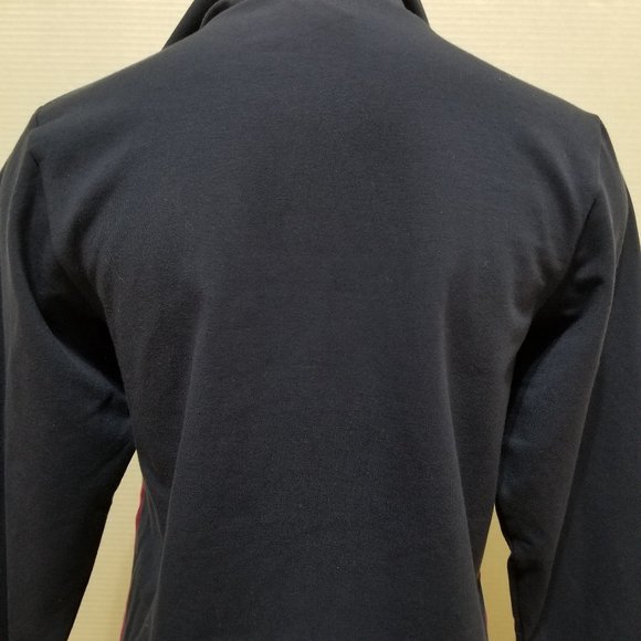 Reebok hoodie Small zip up tuxedo stripe athletic athleisure stretch lounge - Picture 10 of 14